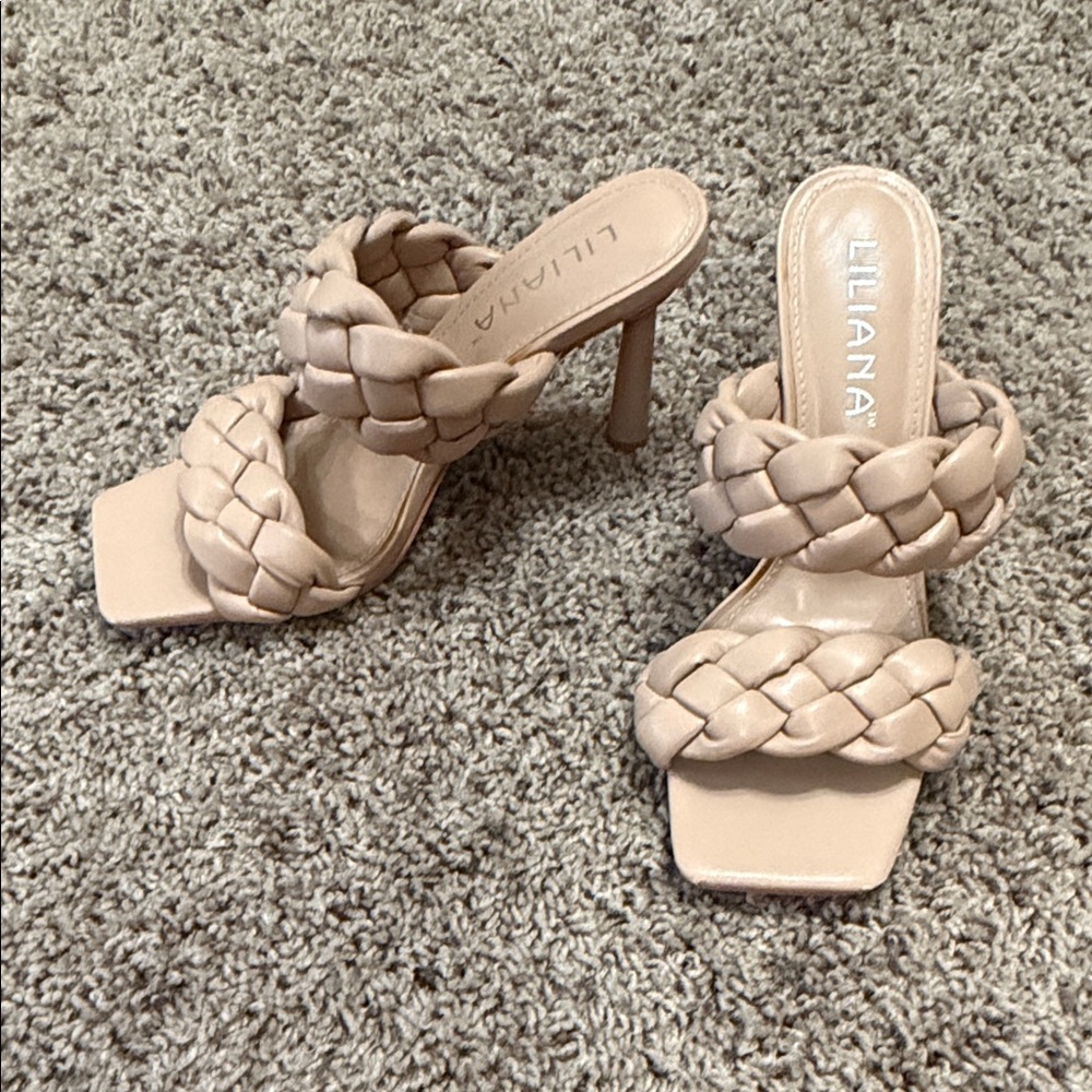 Liliana Braided Beige Heels